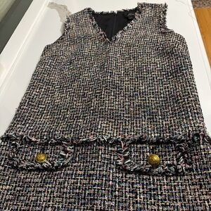 J. Crew Black and White Sleeveless Midi Dress